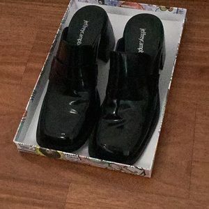 Size 7.5 black leather loafers (Jeffery Campbell
